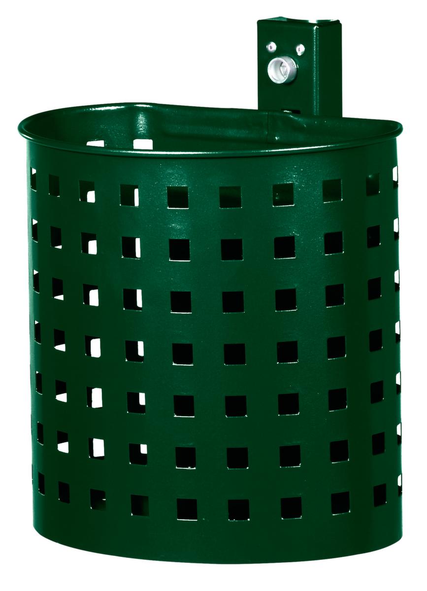 Abfallbehälter für Wand- oder Pfostenmontage, 20 l, moosgrün Standard 1 ZOOM