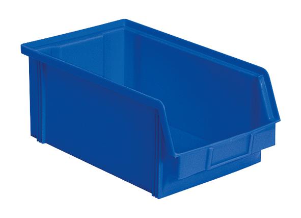 Stapelbarer Sichtlagerkasten Classic mit großer Griffmulde, blau, Tiefe 350 mm Standard 1 ZOOM