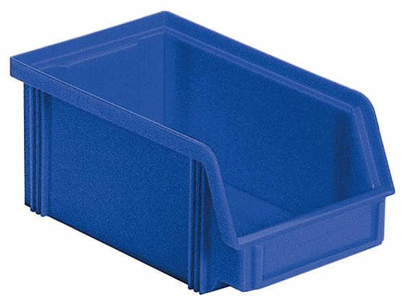 Stapelbarer Sichtlagerkasten Classic mit großer Griffmulde, blau, Tiefe 170 mm Standard 1 ZOOM