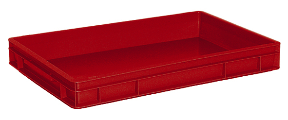 Euronorm-Stapelbehälter Basic mit verstärktem Rippenboden, rot, Inhalt 13 l