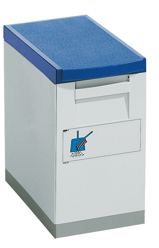Wertstoffsammelbox, 15 l, hellgrau, Deckel blau Standard 1 ZOOM