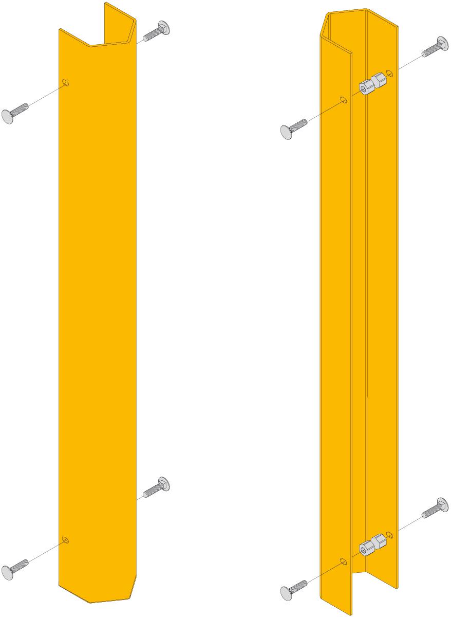 Regalstützen-Schutz, Höhe x Breite 715 x 80 mm Technische Zeichnung 1 ZOOM