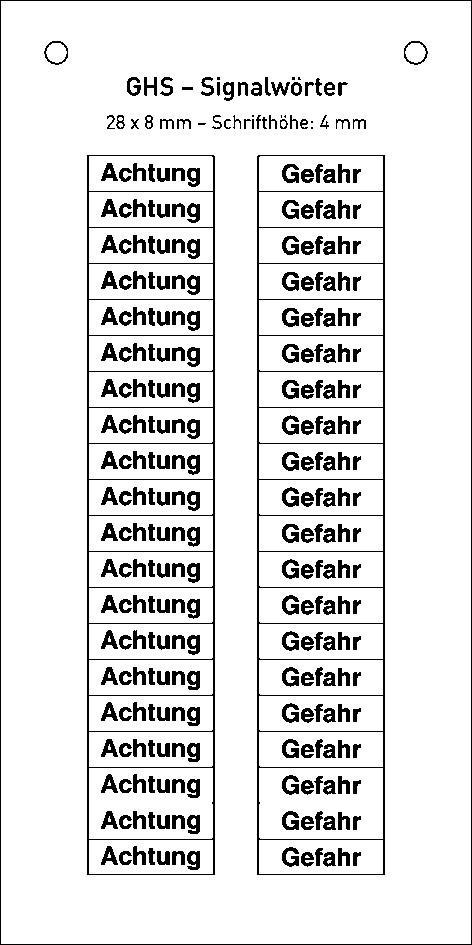 Signalwörter nach GHS, Aufkleber Standard 1 ZOOM