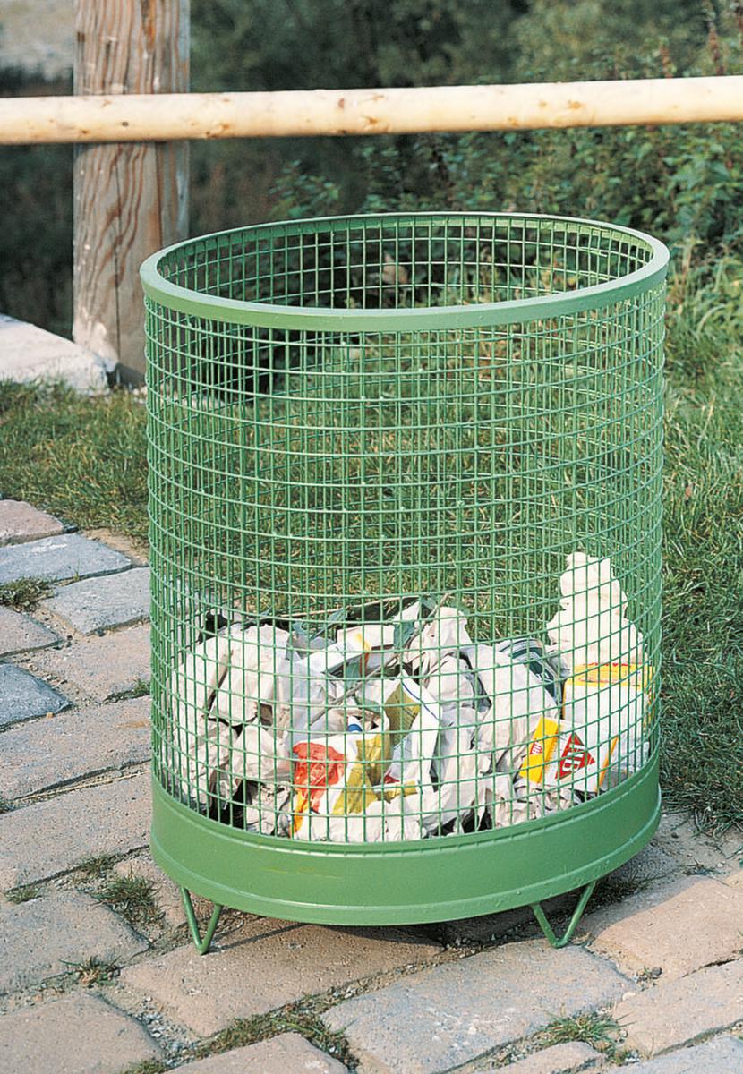Drahtgitter-Behälter mit geschlossenem Boden, 75 l, RAL6010 Grasgrün Milieu 1 ZOOM