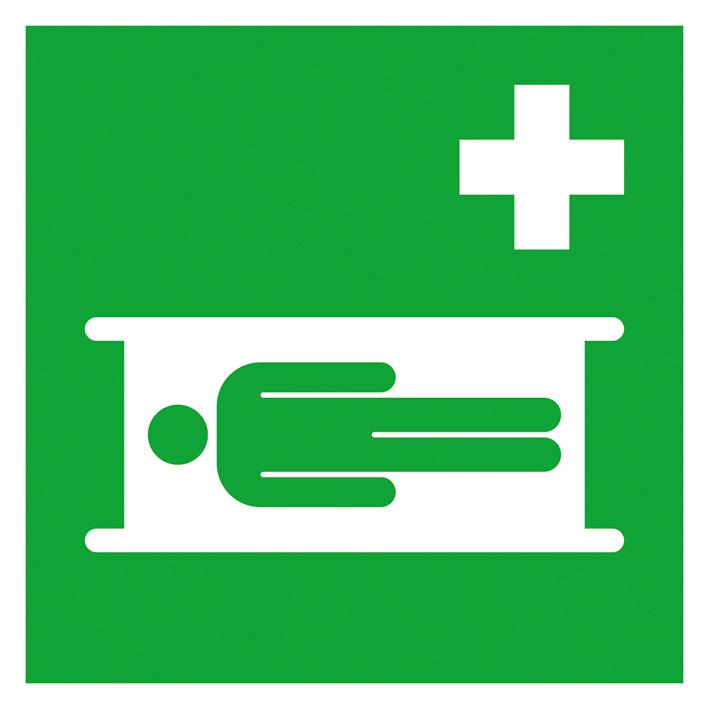 Erste-Hilfe-Schild SafetyMarking® Krankentrage, Aufkleber, langnachleuchtend Standard 1 ZOOM