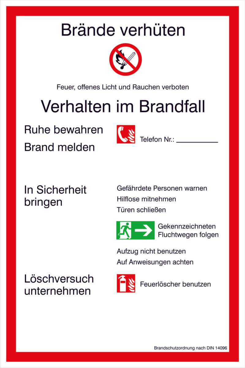 Schild SafetyMarking® Brandschutzverordnung, Wandschild, langnachleuchtend Standard 1 ZOOM