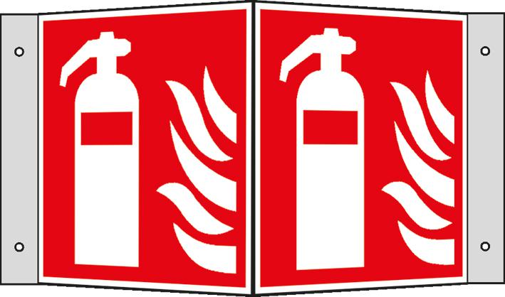 Brandschutzschild SafetyMarking® Feuerlöscher, Winkelschild, langnachleuchtend Standard 1 ZOOM