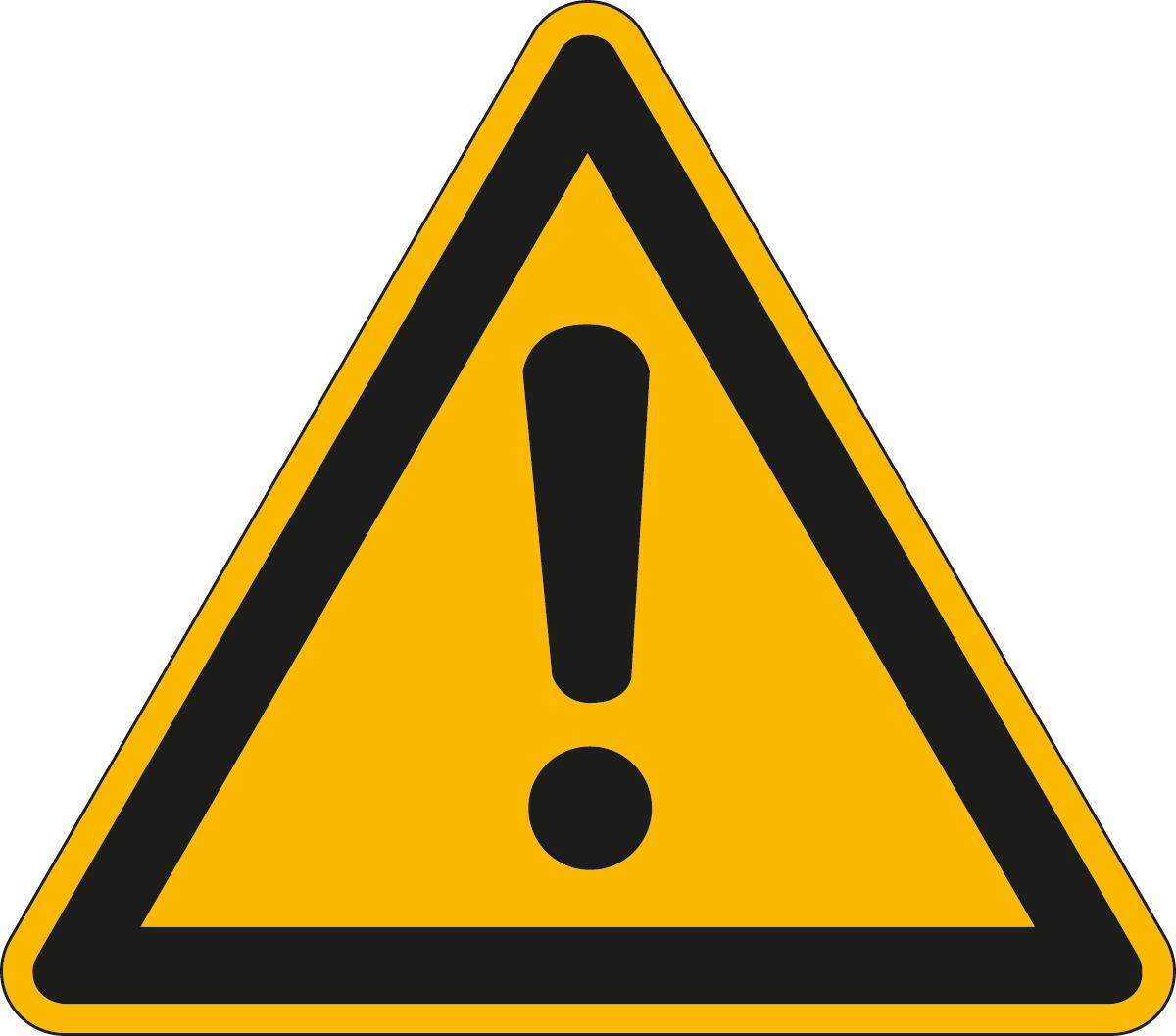 Warnschild allgemeines Warnzeichen, Aufkleber Standard 1 ZOOM