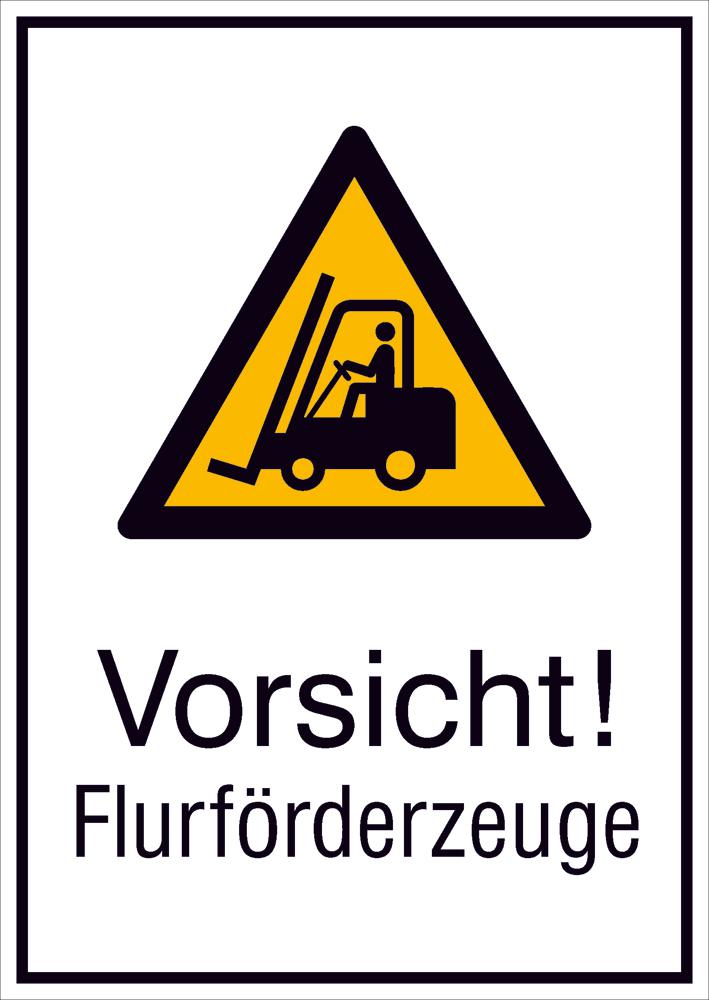 Warnschild vor Flurförderfahrzeugen, Aufkleber Standard 1 ZOOM