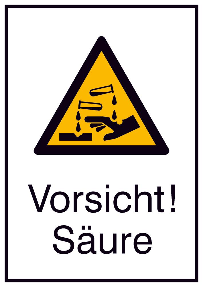 Warnschild vor ätzenden Stoffen, Aufkleber Standard 1 ZOOM