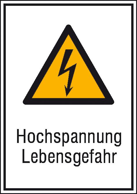 Warnschild vor elektrischer Spannung, Wandschild Standard 1 ZOOM