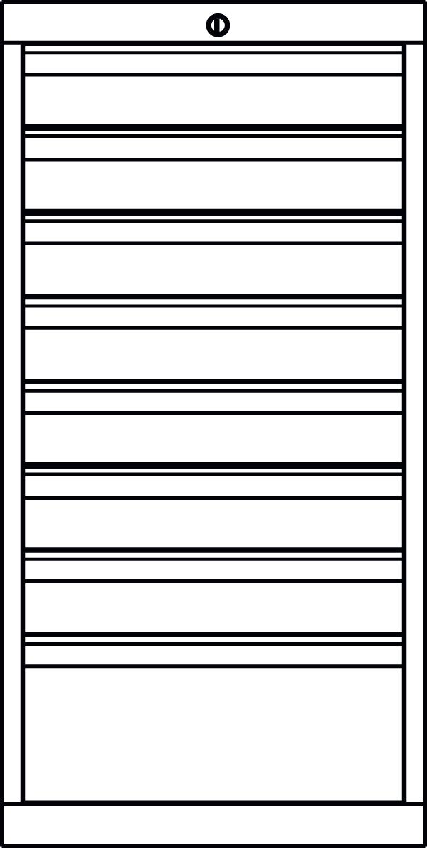 PAVOY Schubladenschrank Basis Plus, 8 Schublade(n) Technische Zeichnung 1 ZOOM