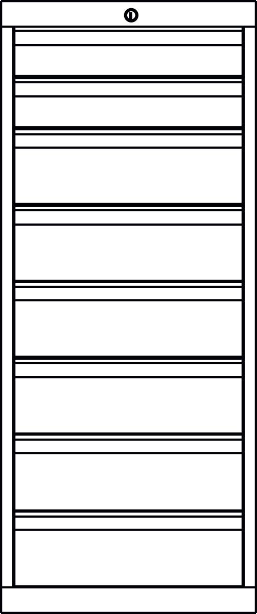 PAVOY Schubladenschrank Basis Plus RAL7035, 8 Schublade(n), RAL7035 Lichtgrau/RAL7035 Lichtgrau Technische Zeichnung 1 ZOOM