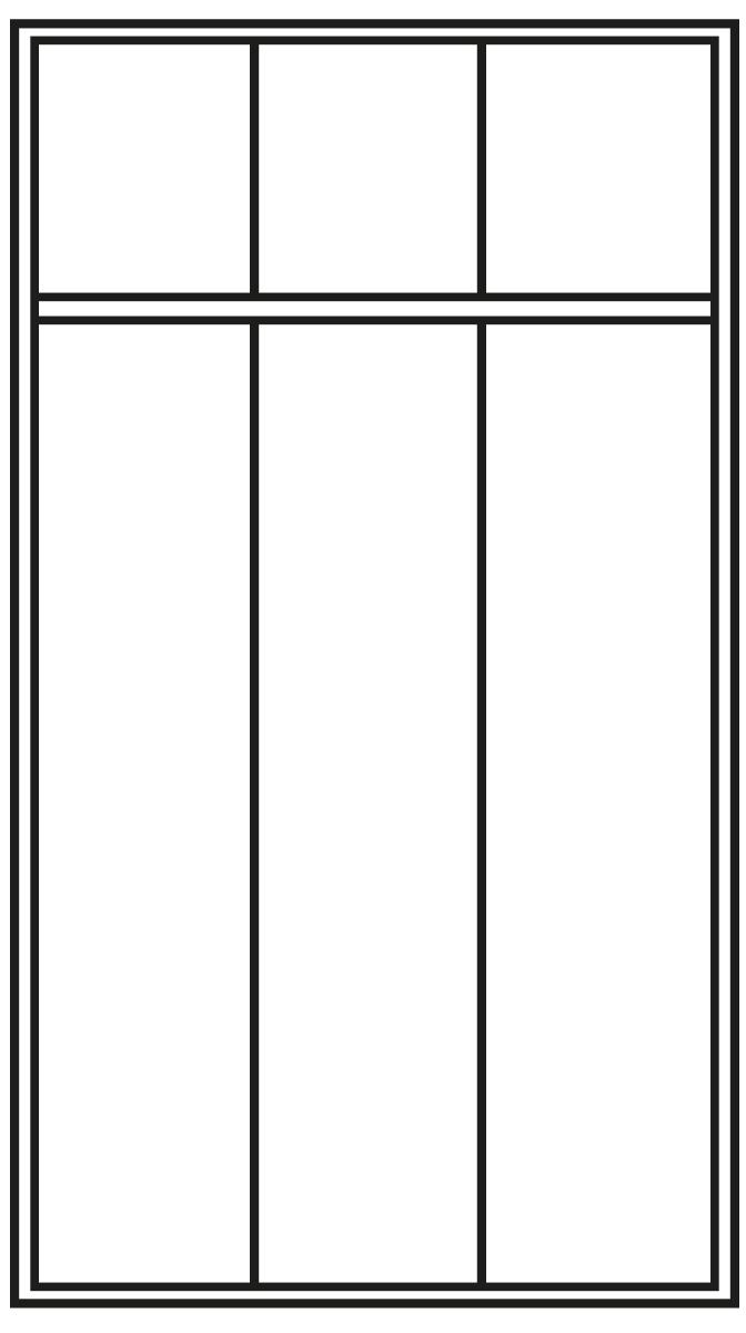 PAVOY Garderobenschrank Basis mit 3 Abteilen, Abteilbreite 400 mm Technische Zeichnung 1 ZOOM