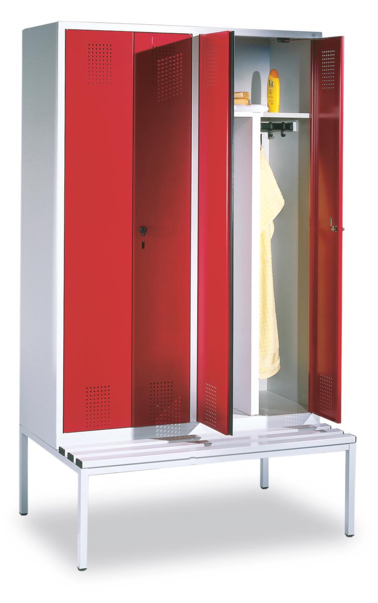 C+P Umkleideschrank Evolo mit untergebauter Sitzbank + 4 Abteile je 2 gemeinsam verschließbar, Abteilbreite 300 mm Artikel ähnlich 1 ZOOM