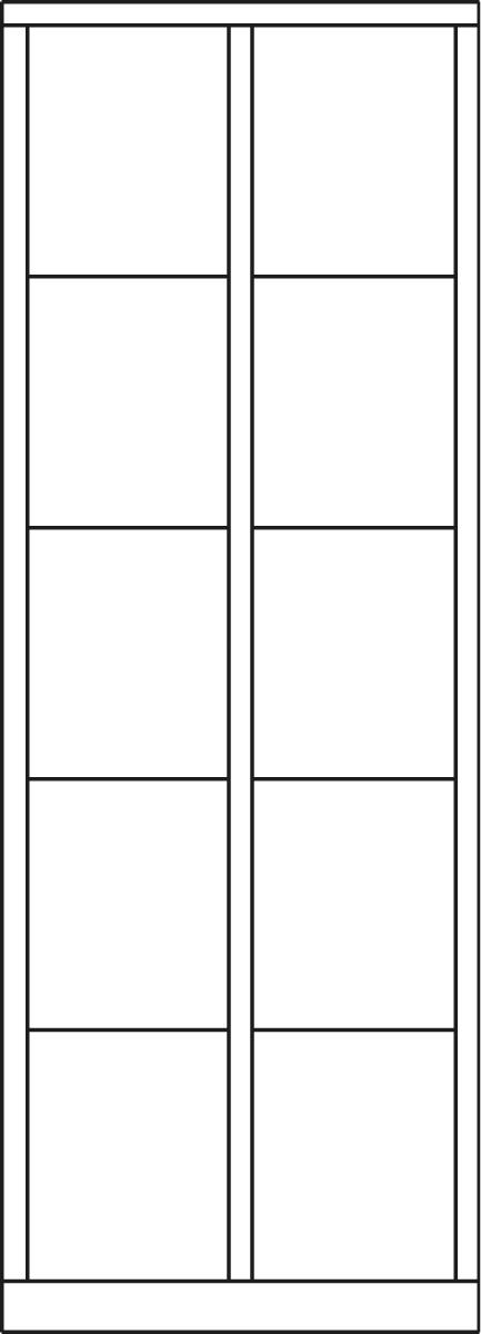 PAVOY Schließfachschrank Basis lichtgrau mit bis zu 20 Fächern Technische Zeichnung 1 ZOOM