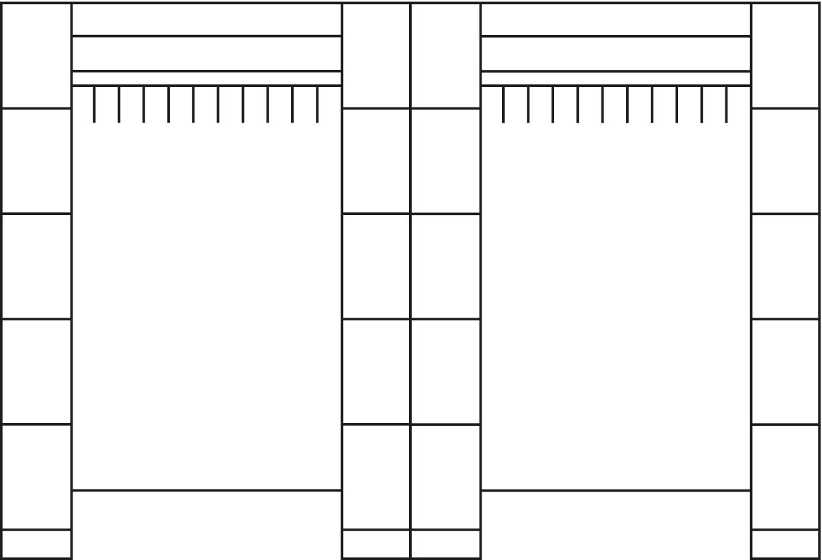 C+P Schließfach-Garderobe Classic mit 20 Fächern, Breite 2840 mm Technische Zeichnung 1 ZOOM