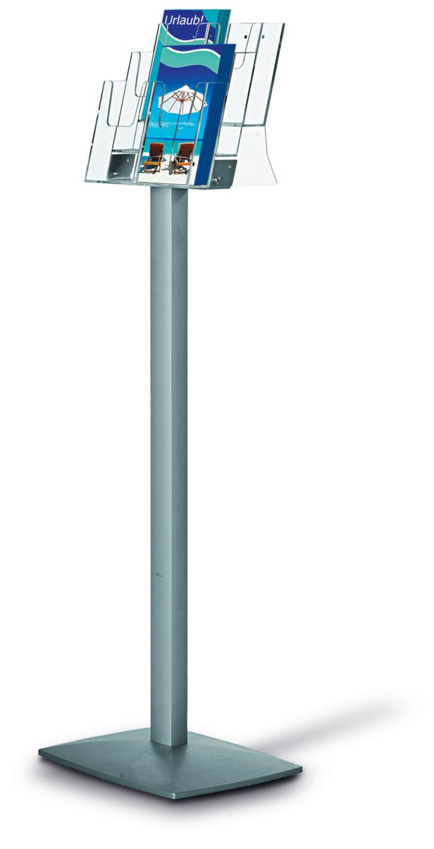 Prospektständer Pillar, 6 Ablagen, Gestell silber Standard 1 ZOOM