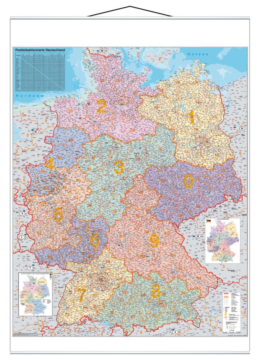 Franken PLZ-Deutschlandkarte, Höhe x Breite 1370 x 970 mm Standard 1 ZOOM