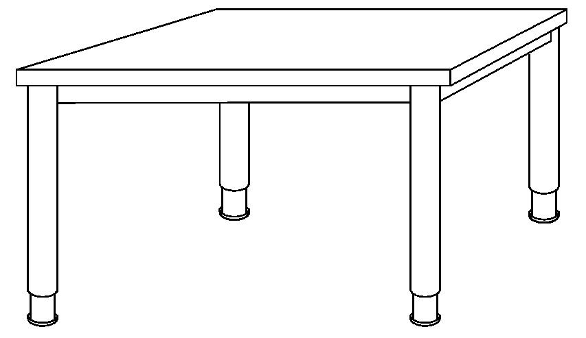 Höhenverstellbarer Schreibtisch Technische Zeichnung 1 ZOOM