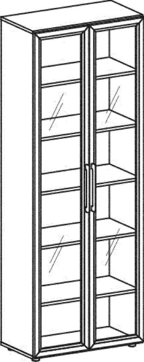 Gera Flügeltürenschrank Milano mit Glastüren, 6 Ordnerhöhen Technische Zeichnung 1 ZOOM