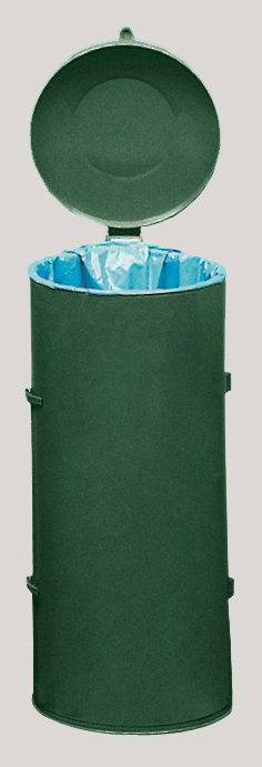 VAR Müllsackständer Kompakt 120 L rundum geschlossen mit Tür, für 120-Liter-Säcke, RAL6005 Moosgrün, Deckel RAL6005 Moosgrün Standard 1 ZOOM