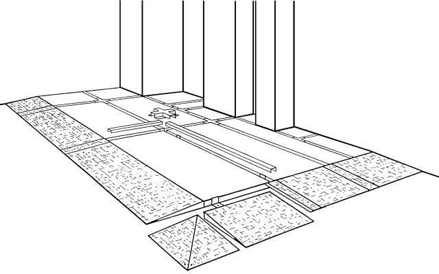 Auffahrrampe für Flach-Bodenwanne, Länge 970 mm Technische Zeichnung 2 ZOOM