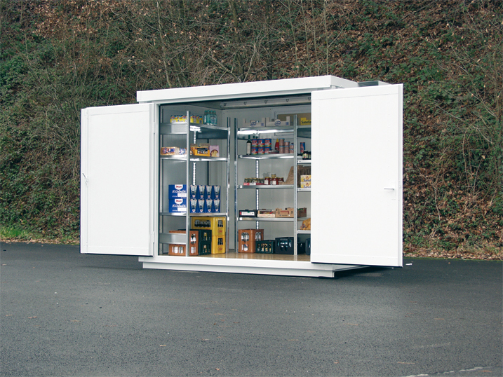 Säbu Isolierter Materialcontainer mit Fußboden fertig montiert Milieu 1 ZOOM