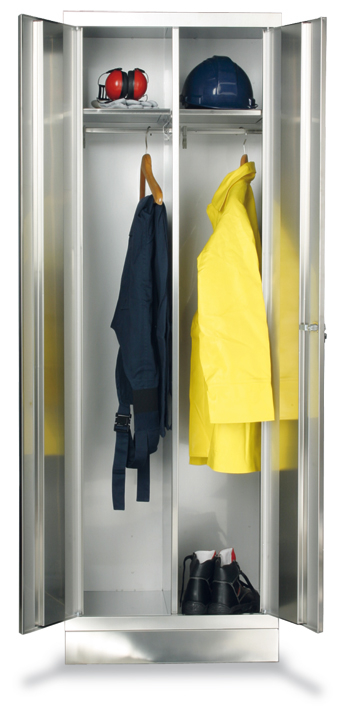 Edelstahl-Kleiderschrank mit 2 Abteilen Standard 1 ZOOM