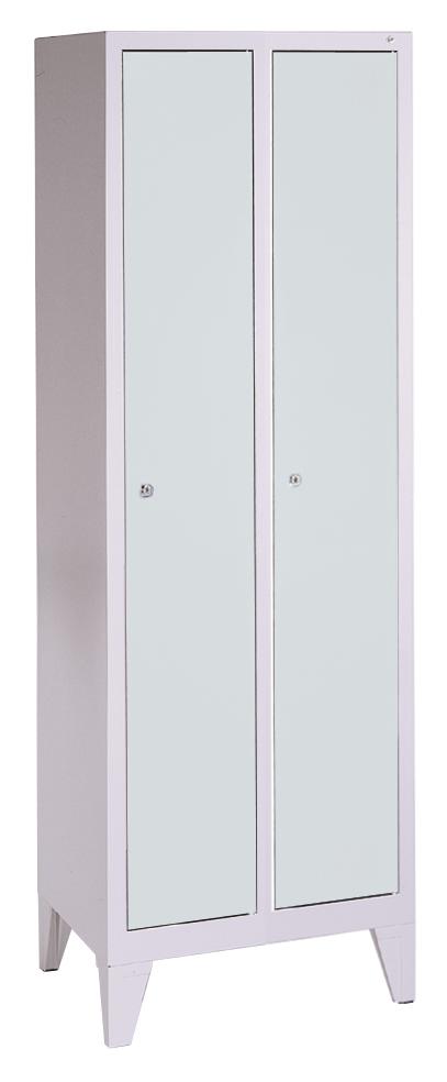 C+P Garderobenschrank Classic lichtgrau mit 2 Abteilen, Abteilbreite 300 mm