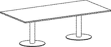 Gera Konferenztisch Basis, Breite x Tiefe 2400 x 1200 mm, Platte Ahorn Technische Zeichnung 1 ZOOM