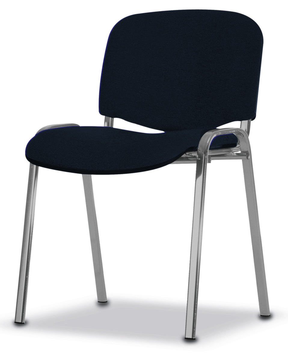 Nowy Styl 12-fach stapelbarer Besucherstuhl ISO mit Polstern, Sitz Stoff (100% Polyester), dunkelblau