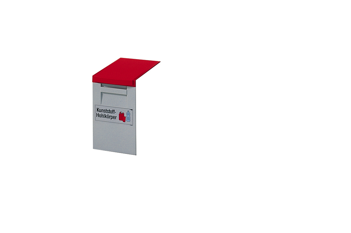 Wertstoffsammelbox, 15 l, hellgrau, Deckel rot