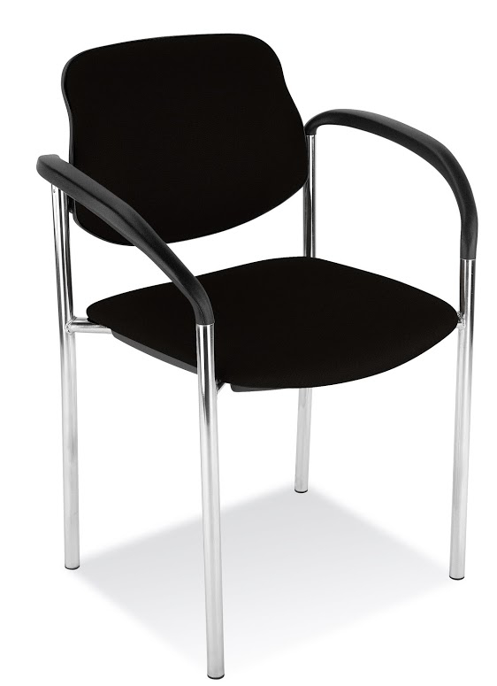 Nowy Styl 6-fach stapelbarer Besucherstuhl Style mit Polstern, Sitz Kunstleder, schwarz Standard 1 ZOOM