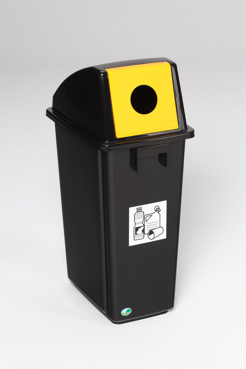 PP-Wertstoffsammler, 58 l, schwarz, Deckel gelb Standard 1 ZOOM