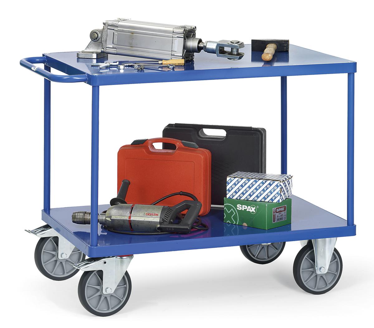 fetra Tischwagen mit Stahl-Etagen 600x600 mm, Traglast 500 kg, 2 Etagen Milieu 1 ZOOM