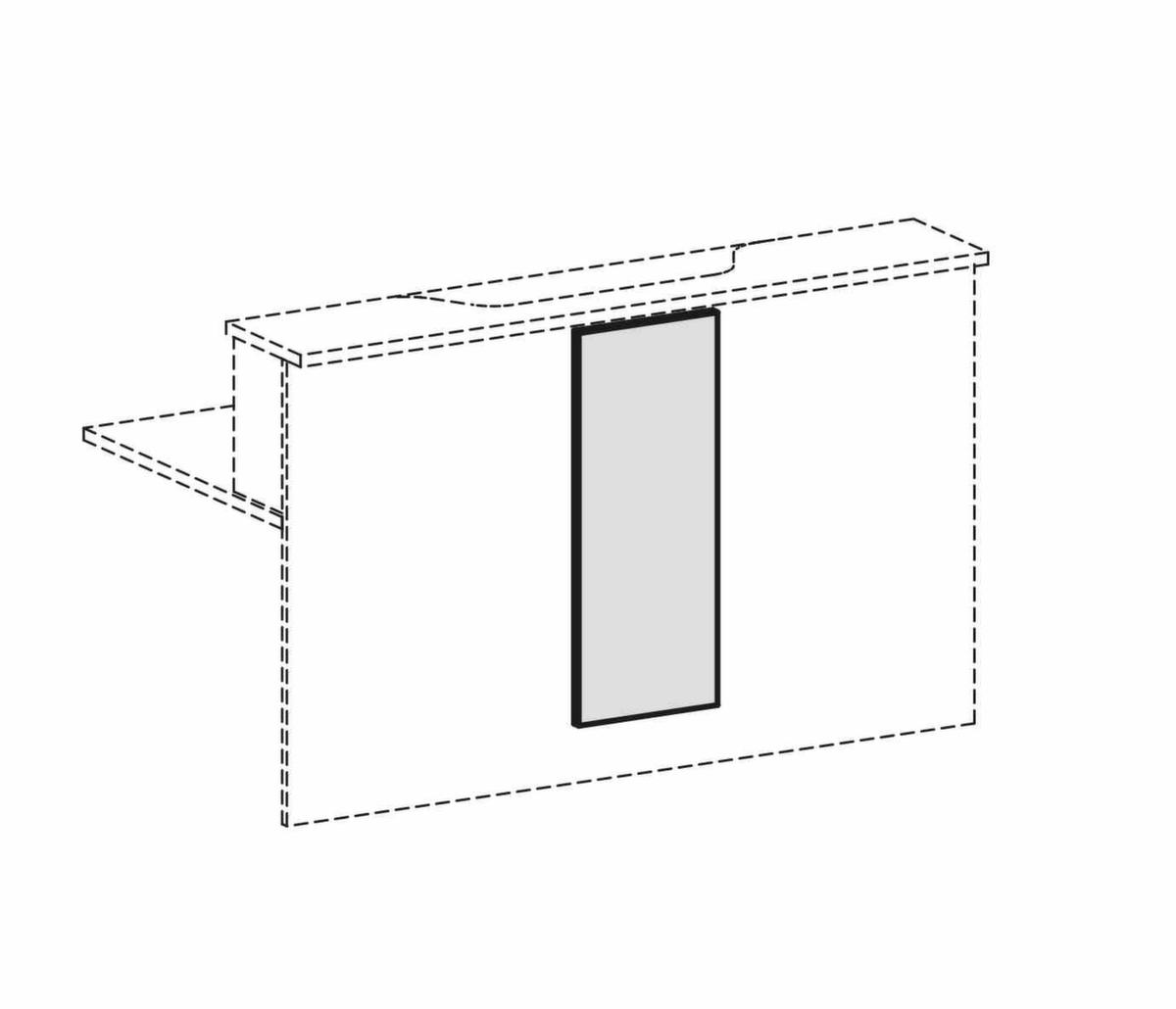 Designblende für Theke, Breite 500 mm Technische Zeichnung 1 ZOOM