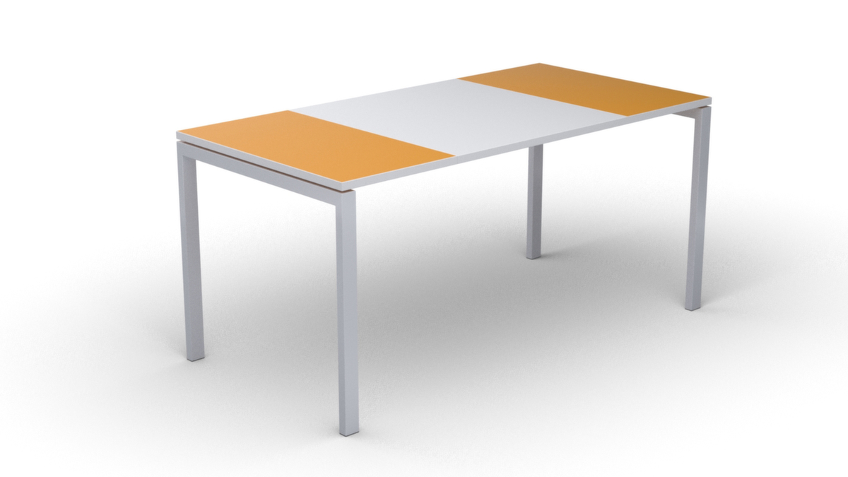 Schreibitsch easyDesk in Bicolor-Optik, 4-Fußgestell, Breite 1800 mm, orange/weiß/weiß Standard 1 ZOOM