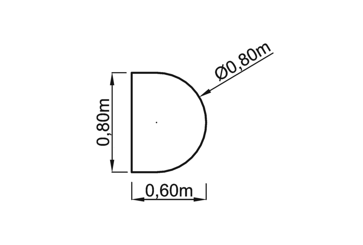Anbauplatte Sina, Breite x Tiefe 800 x 800 mm, Platte Nussbaum Technische Zeichnung 1 ZOOM