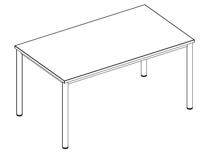 Nowy Styl Schreibtisch E10 mit 4-Fußgestell Technische Zeichnung 1 ZOOM