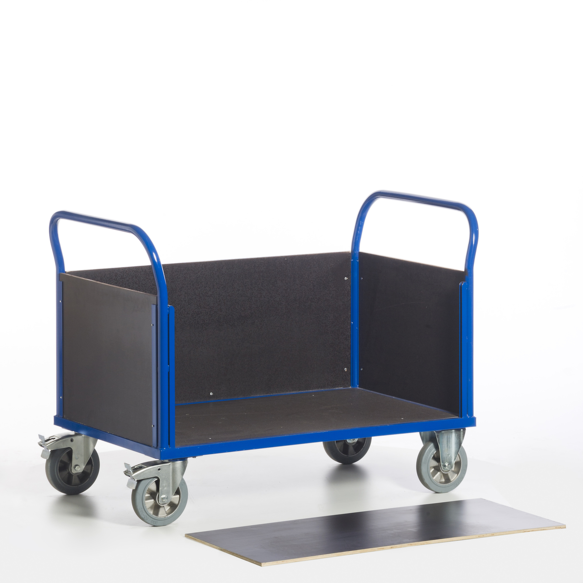 Rollcart Vierwandwagen mit rutschsicherer Ladefläche, Traglast 1200 kg, Ladefläche 1600 x 770 mm Standard 1 ZOOM