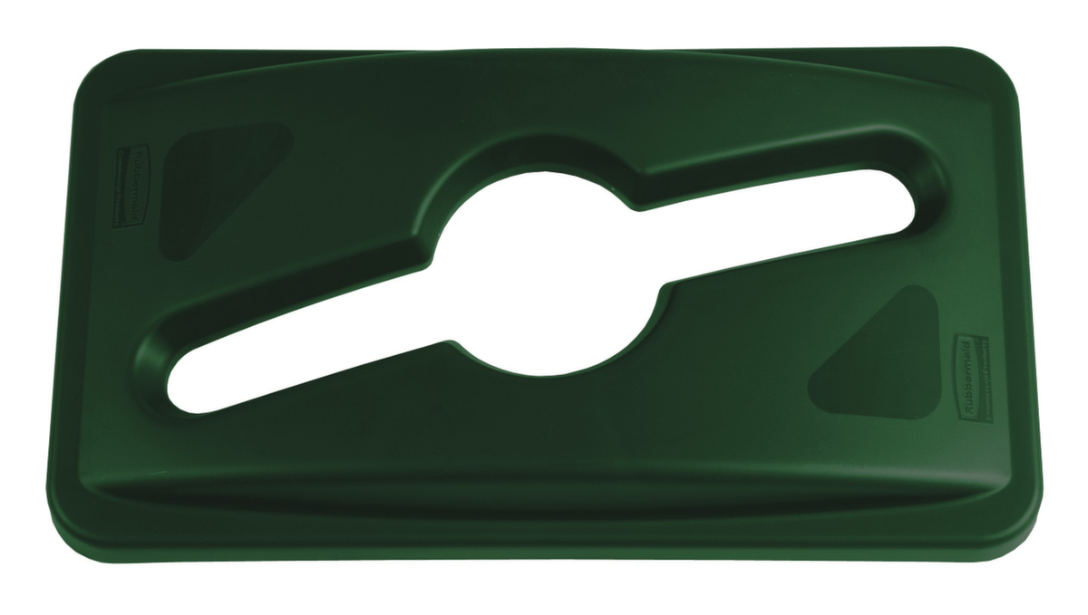 Rubbermaid Deckel Slim Jim® für gemischte Abfälle für Wertstoffsammler, grün Standard 1 ZOOM