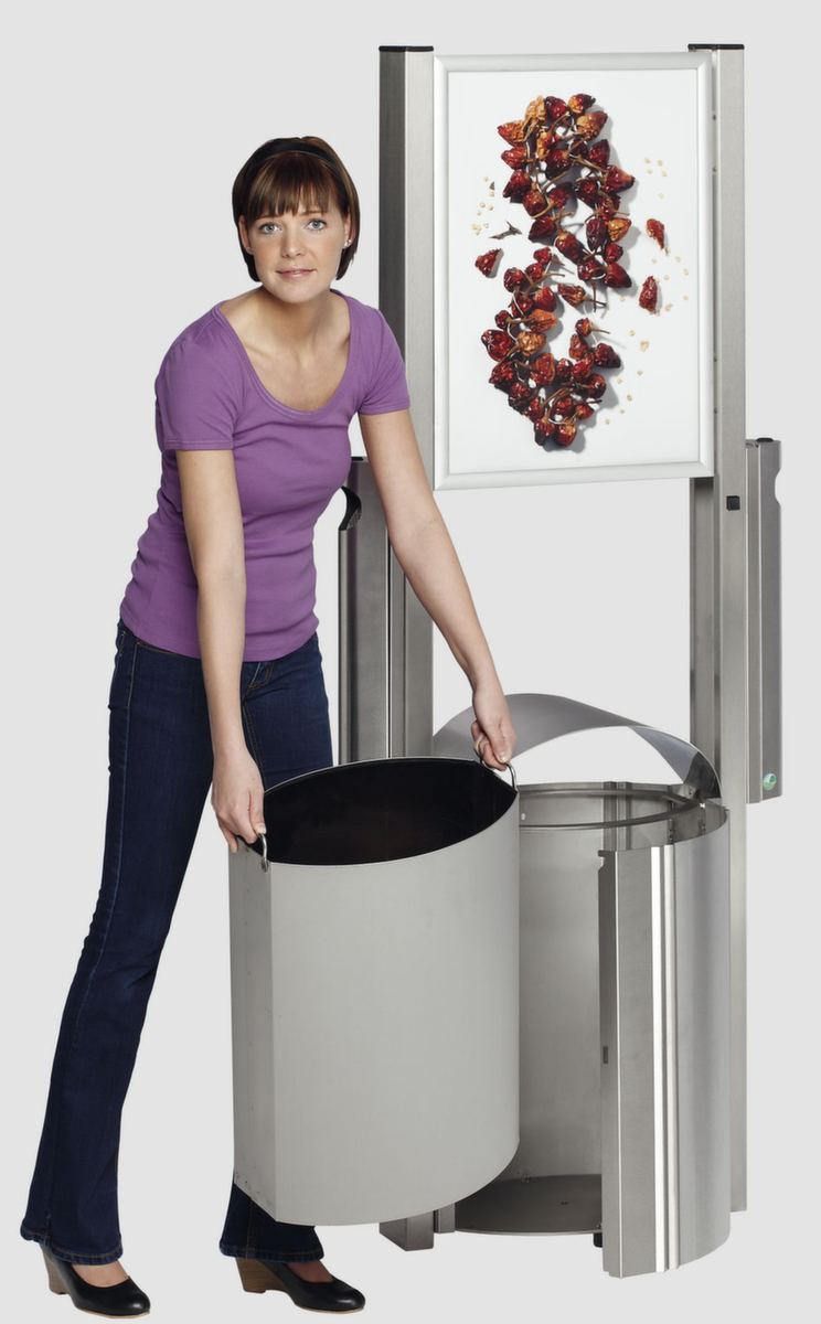 Edelstahl-Abfallbehälter für den Außenbereich, 50 l Milieu 2 ZOOM