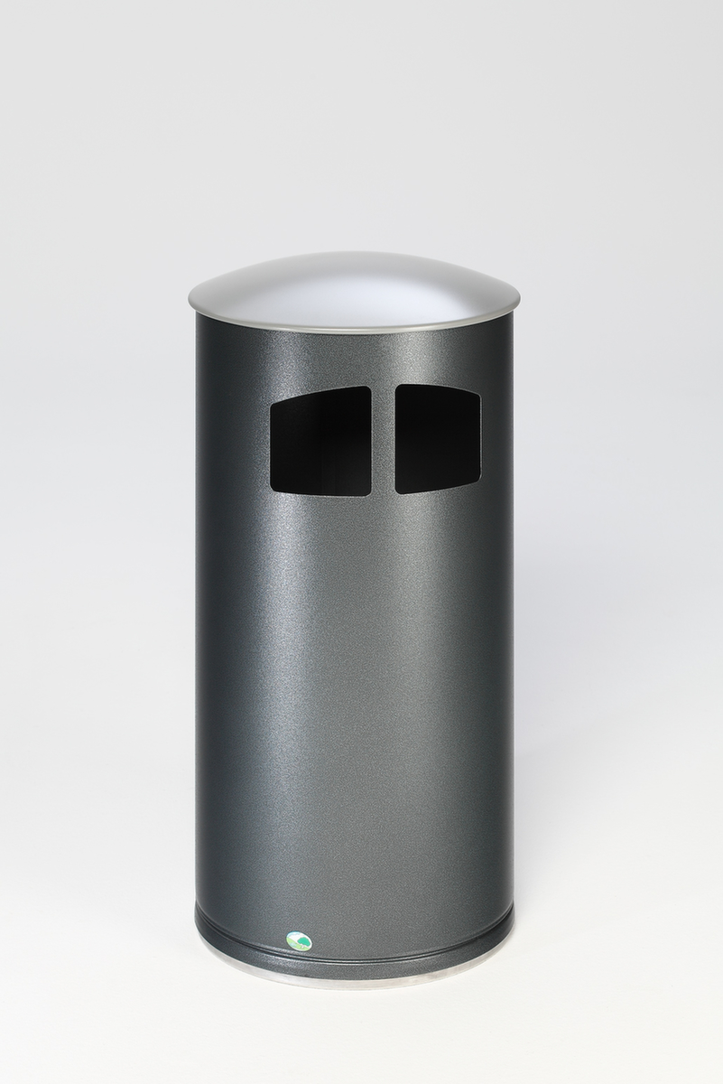VAR Abfallbehälter mit 2 Einwurföffnungen, 75 l, antiksilber Standard 1 ZOOM