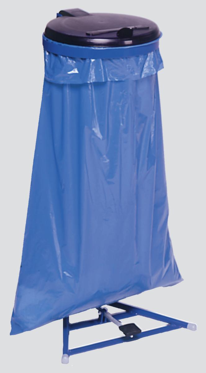 VAR Müllsackständer mit Fußpedal, für 120-Liter-Säcke, RAL5010 Enzianblau, Deckel schwarz