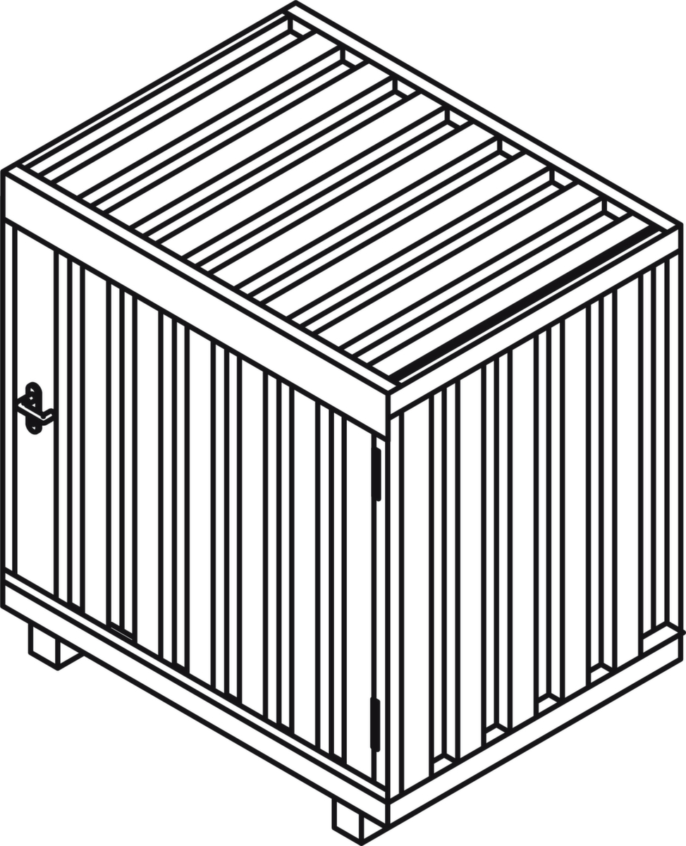 Säbu Magazinbox mit hochklappbarem Dach Technische Zeichnung 1 ZOOM