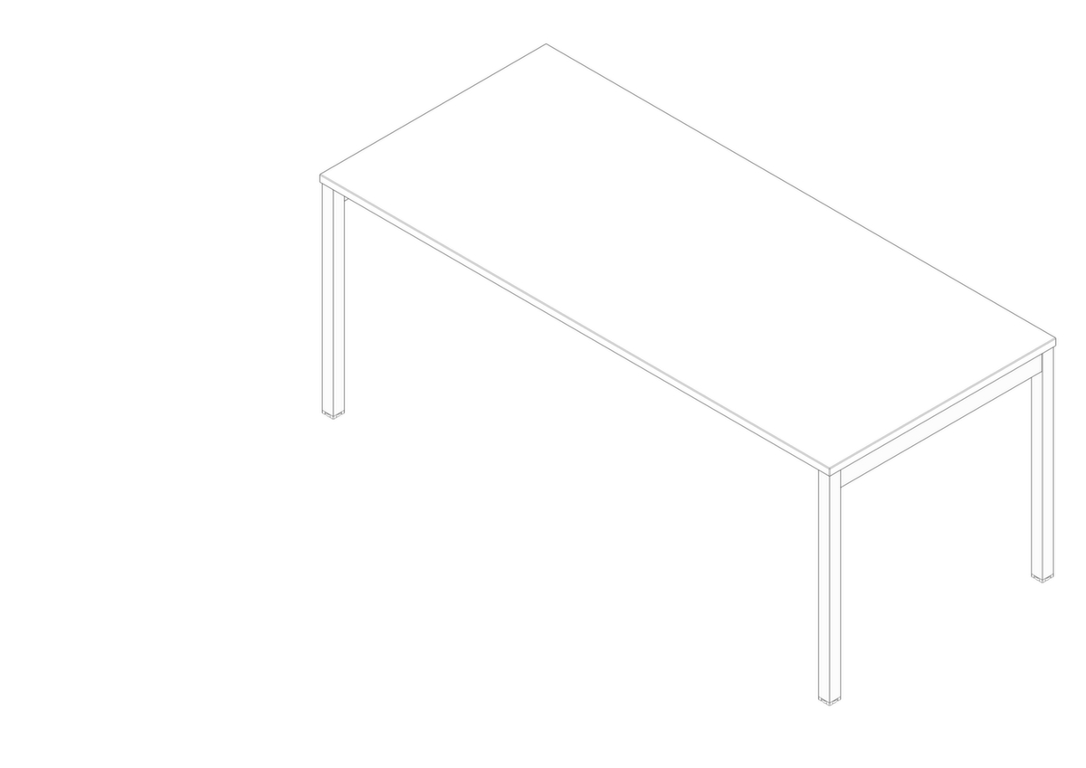 Quadrifoglio Schreibtisch Practika mit 4-Fußgestell, Breite x Tiefe 1800 x 800 mm, Platte weiß