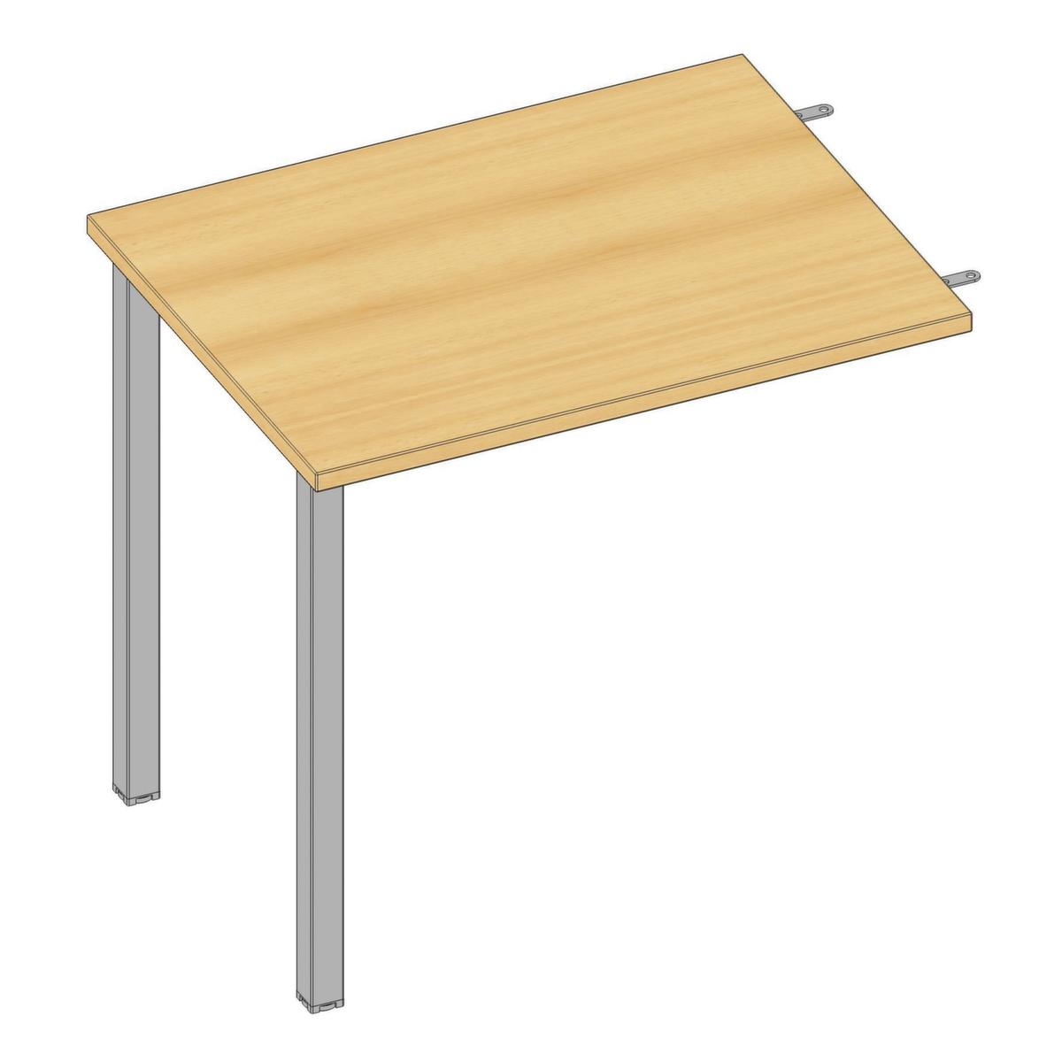 Quadrifoglio Höhenverstellbarer Anbautisch Practika für Schreibtisch mit 4-Fußgestell, Breite x Tiefe 800 x 600 mm, Platte Buche