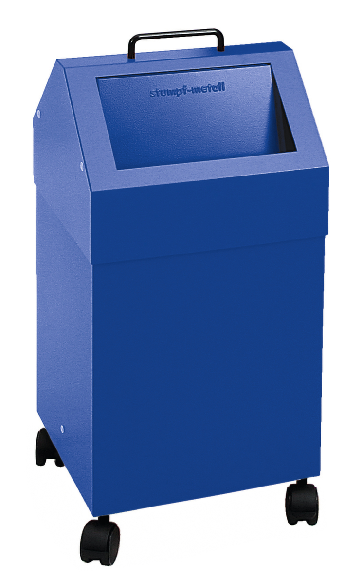 stumpf Feuerhemmender Wertstoffbehälter, 45 l, RAL5010 Enzianblau, Deckel RAL5010 Enzianblau Standard 2 ZOOM