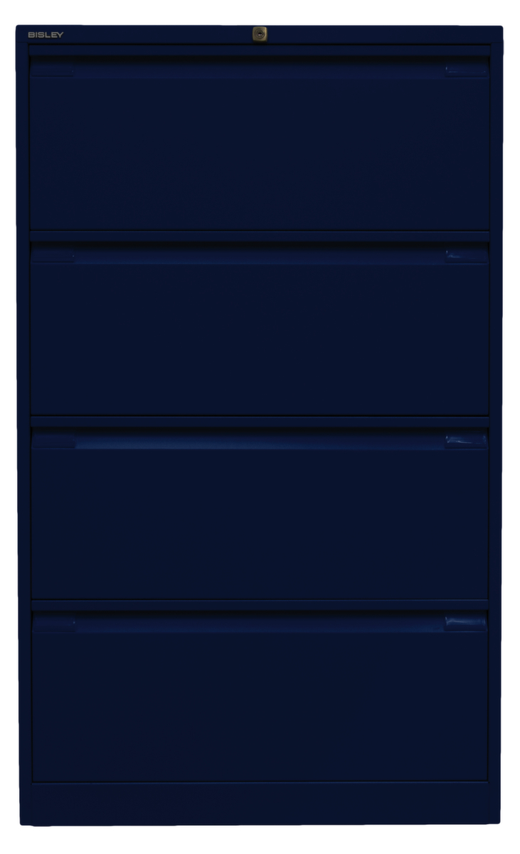 Bisley Hängeregistraturschrank, 4 Auszüge, oxfordblau/oxfordblau